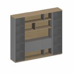 Шкаф комбинированный с подсветкой дуб грейдж