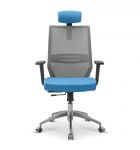 Кресло Аэро | Aero 1D H с подголовником черная B01/черная TW01