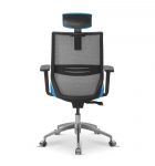 Кресло Аэро | Aero 1D H с подголовником черная B01/черная TW01