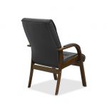 Кресло посетителя Империя H W чёрная NL01/ дерево - орех гамильтон