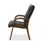 Кресло посетителя Империя H W чёрная NL01/ дерево - орех гамильтон