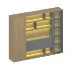 Шкаф комбинированный левый с подсветкой дуб грейдж