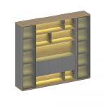 Шкаф комбинированный с подсветкой дуб грейдж