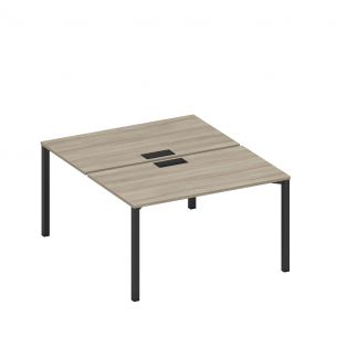 Спэйс+ | space+ рабочая станция на металлокаркасе, столешницы с заглушкой (2*140) а1 чр 177 вл