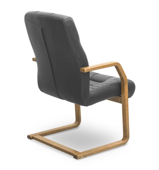 Кресло Атлант HSW экокожа тёмно-коричневая CN1113/ дерево - тёмный орех