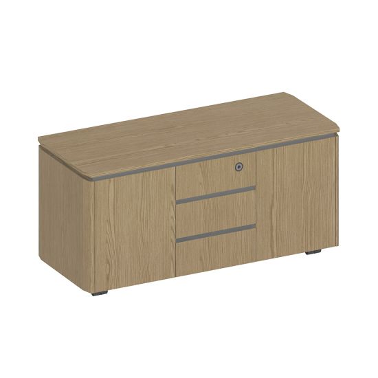 Тумба для оргтехники с фальшпанелями дуб грейдж