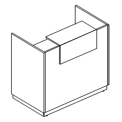 Стойка ресепшен прямая дуб шамони / дуб шамони / дуб шамони