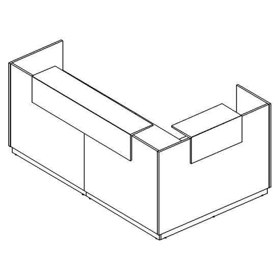 Стойка ресепшен угловая левая белый премиум / белый премиум / белый премиум