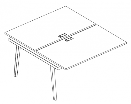 Секция стола рабочей станции (2х140 белый премиум