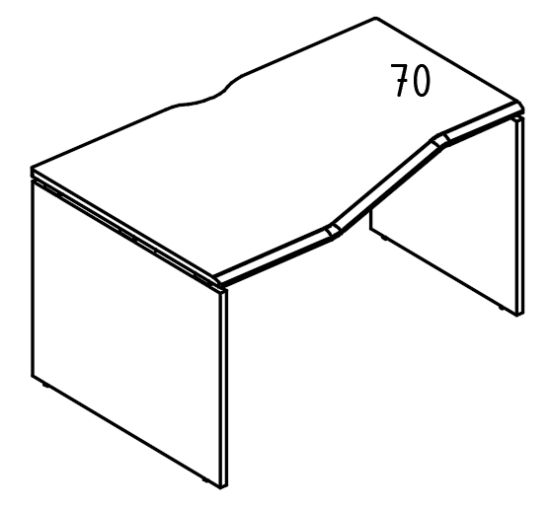 Стол эргономичный Техно на каркасе ДСП (1 скос) левый  вяз либерти / мокко премиум