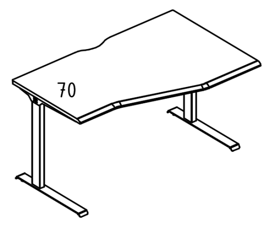 Стол эргономичный Техно на металлокаркасе МL (1 скос) правый  вяз либерти / антрацит