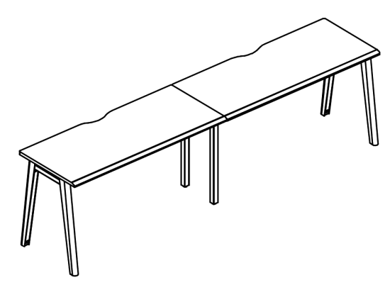 Рабочая станция на металлокаркасе МТ (1 скос) (2х120) вяз либерти / белый, вставка белая