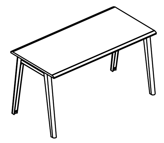 Стол письменный опоры МТ 2 скоса мокко премиум / белый, вставка мокко