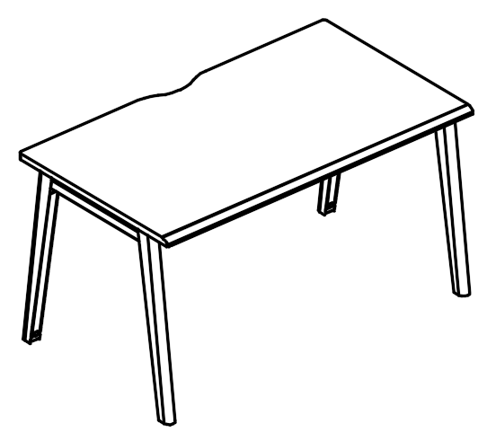 Стол рабочий с опорами МТ (1 скос)  мокко премиум / белый, вставка белая