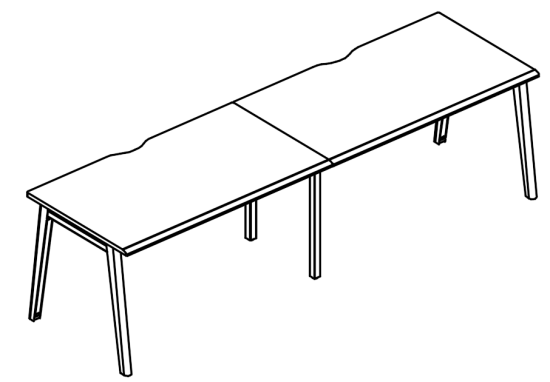 Рабочая станция на опоры МТ 1 скос (2х160)  вяз либерти / белый, вставка мокко