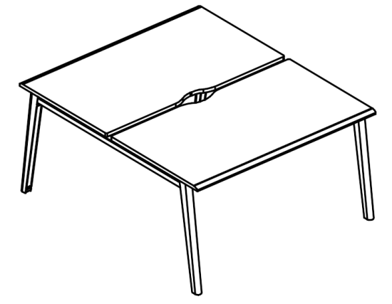 Рабочая станция (2х120) на металлокаркасе МТ 1 скос мокко премиум / белый, вставка белая