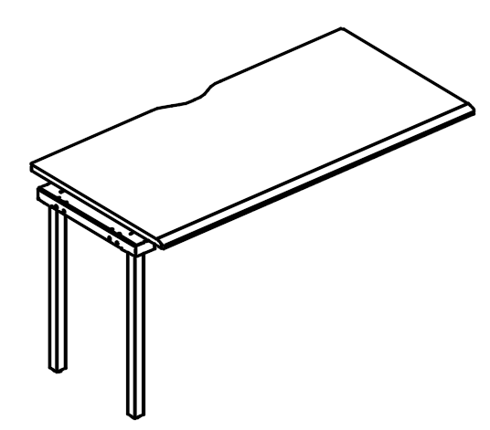 Секция стола станции на каркасе МТ 1 скос мокко премиум / белый, вставка мокко