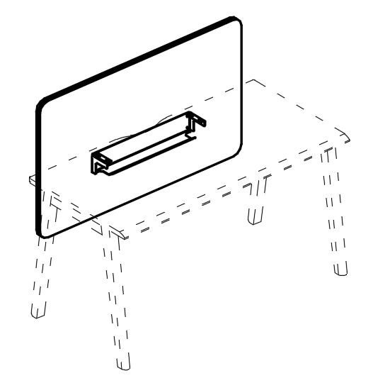 Экран для стола 160 тканевый с наполнителем с кабель-каналом фисташковый / металлокаркас белый