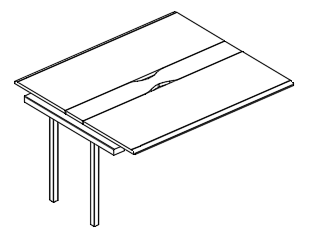 Секция стола для переговоров с кабель-каналом на опорах MT вяз либерти / белый, вставка белая