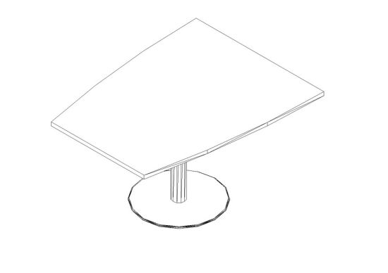 Стол для переговоров боковой модуль на опоре 'блин' орех низинный